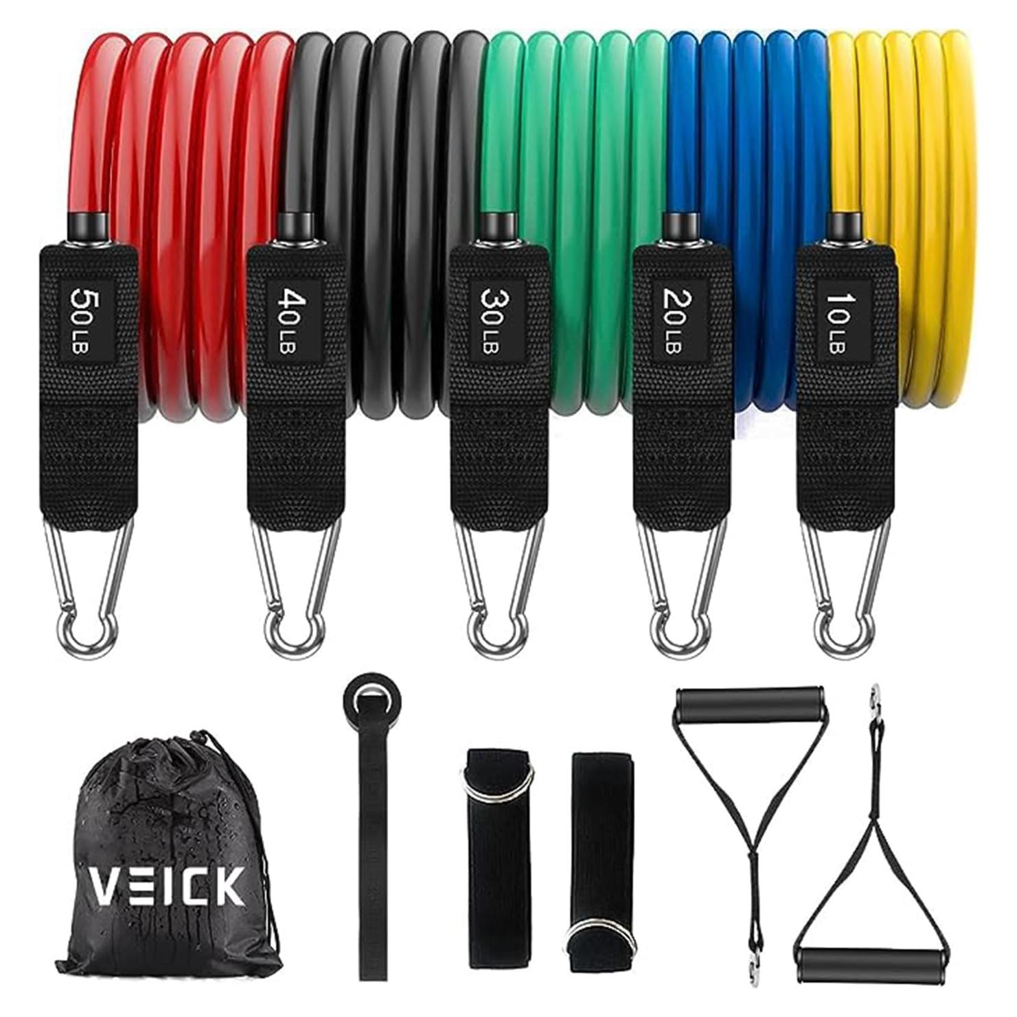 Bandas de Resistencia VEICK - Set de 5 Tubos Ajustables 68 kg