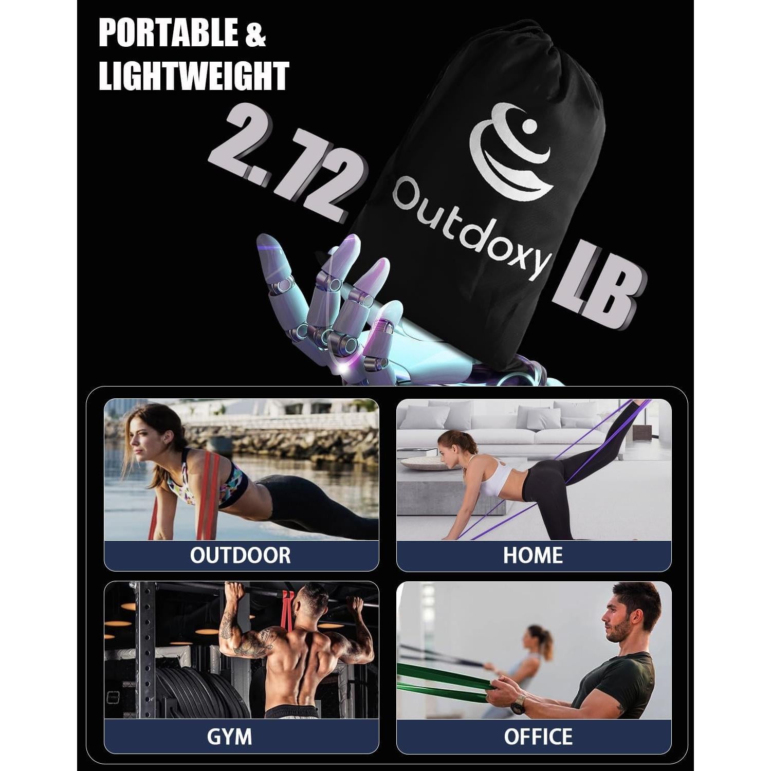 Conjunto de 5 Bandas de Resistencia OUTDOXY para Ejercicio