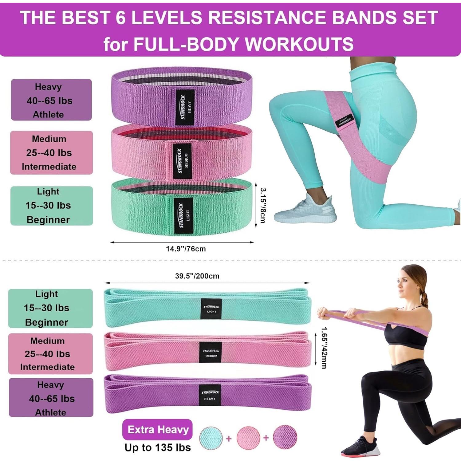 Bandas de Resistencia STANDROCK 6 Piezas para Ejercicio