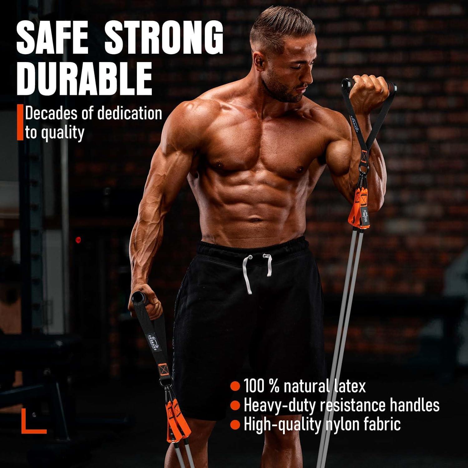 Bandas de Resistencia COOBONS 175LBS con Mangos - Fitness