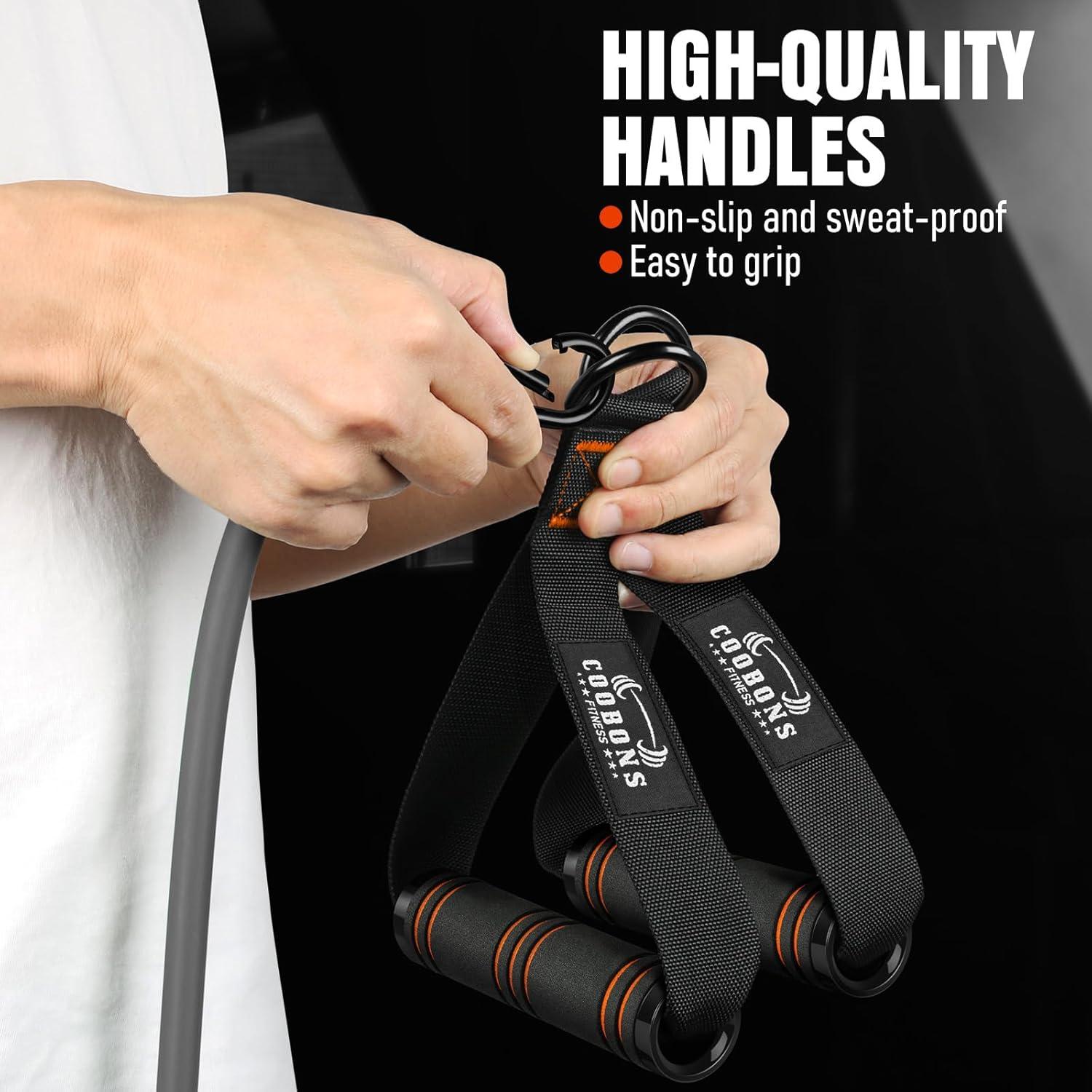 Bandas de Resistencia COOBONS 175LBS con Mangos - Fitness