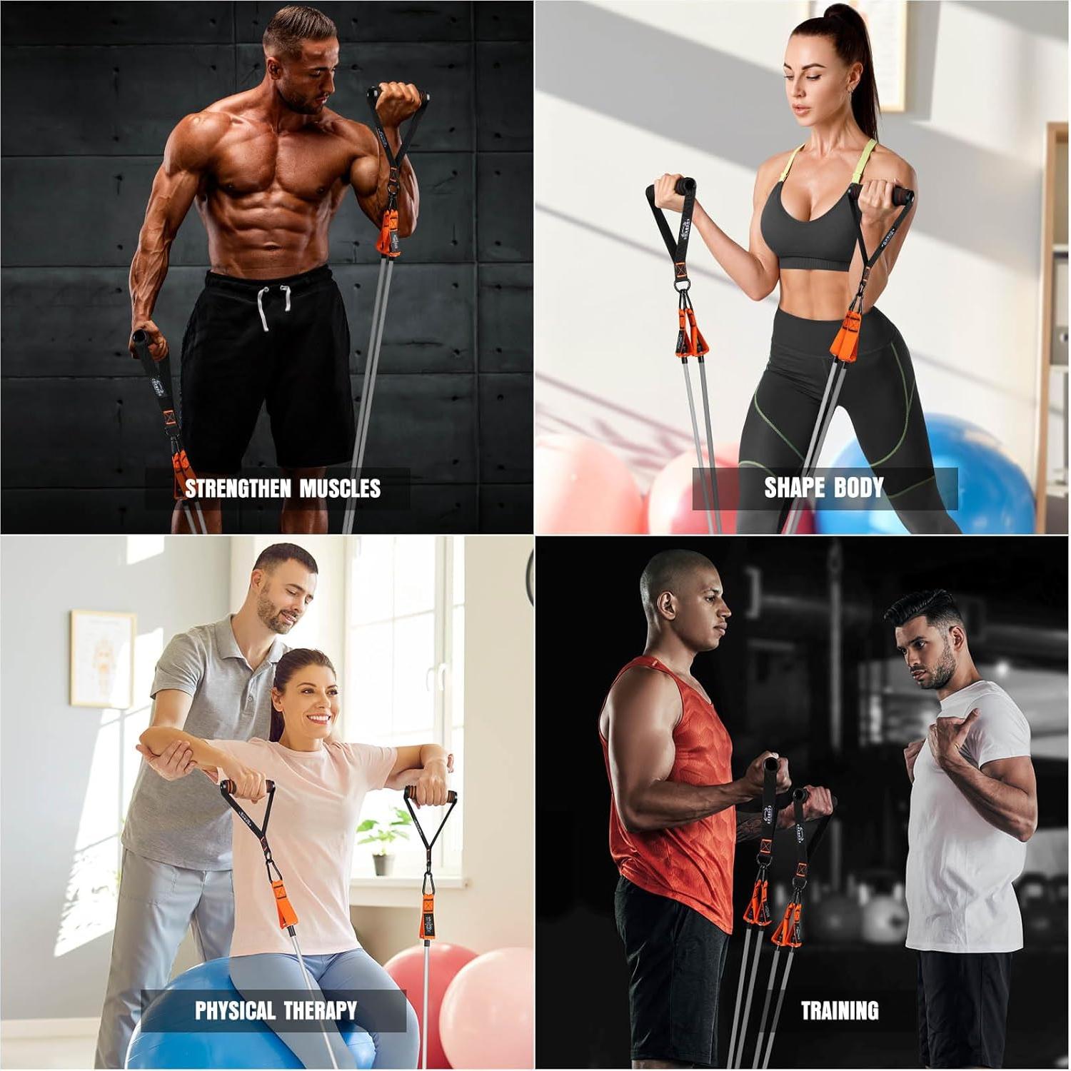 Bandas de Resistencia COOBONS 175LBS con Mangos - Fitness