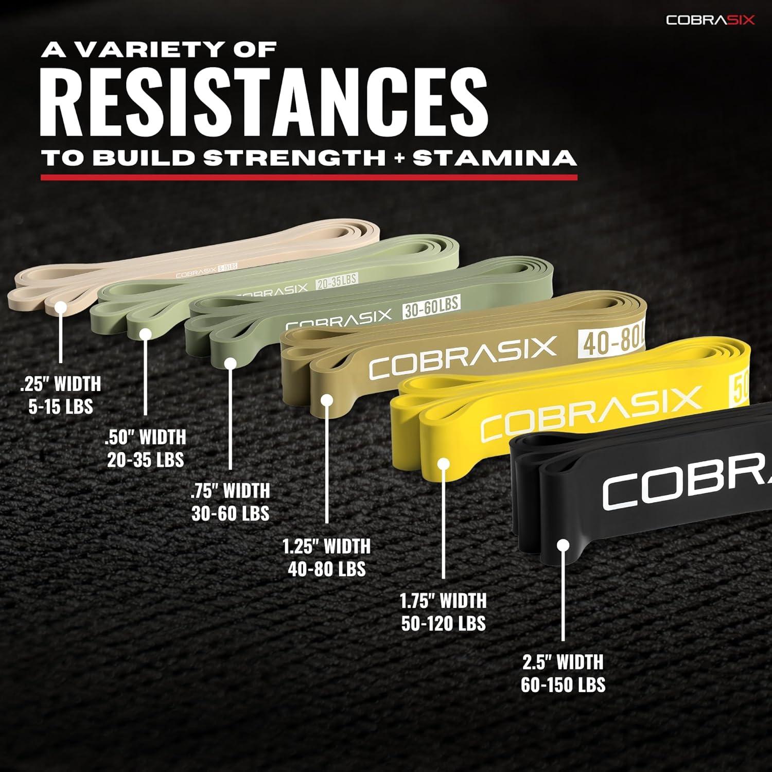 Bandas de Resistencia CobraSix 6 Piezas Goma Natural Duraderas