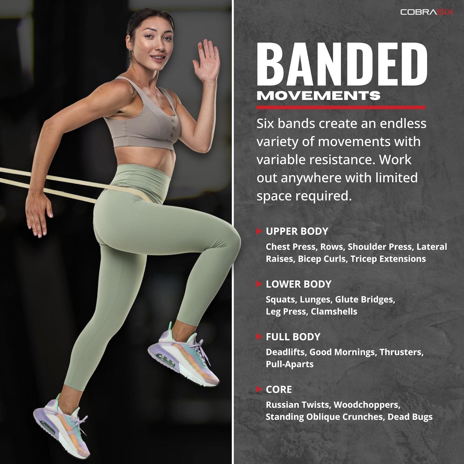 Bandas de Resistencia CobraSix 6 Piezas Goma Natural Duraderas