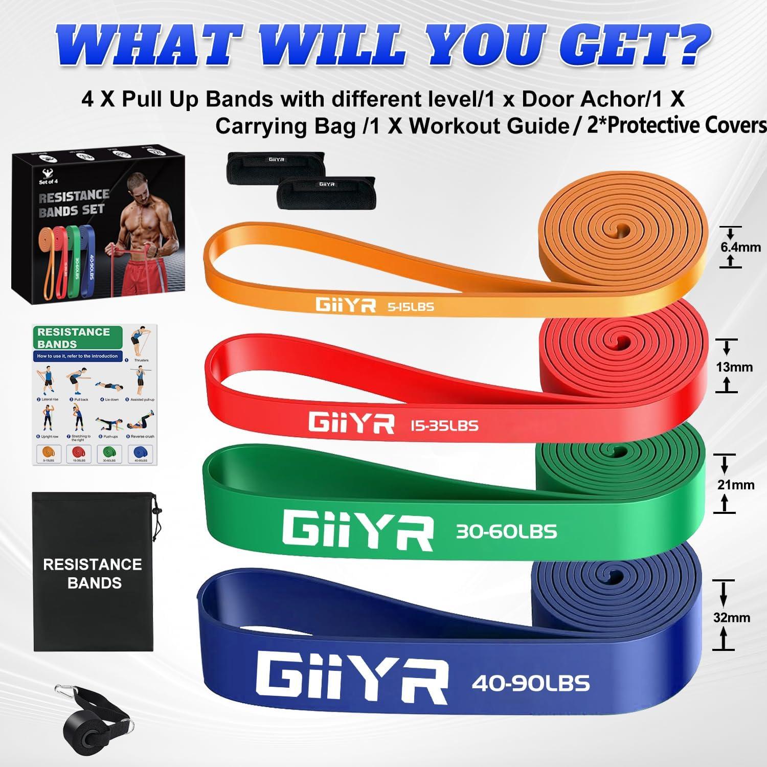 Juego de Bandas de Resistencia Giiyr - 4 Niveles para Ejercicio