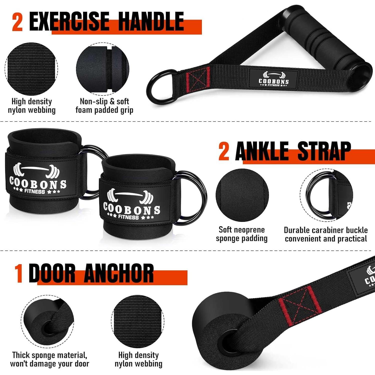 Bandas de Resistencia Pesadas COOBONS 300LBS con Mangos