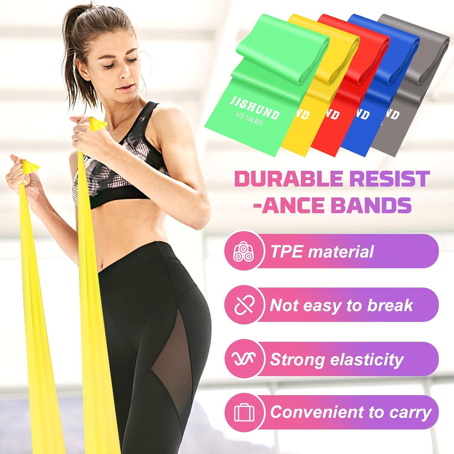 Conjunto de 5 Bandas de Resistencia jjshund 1.5m para Fitness