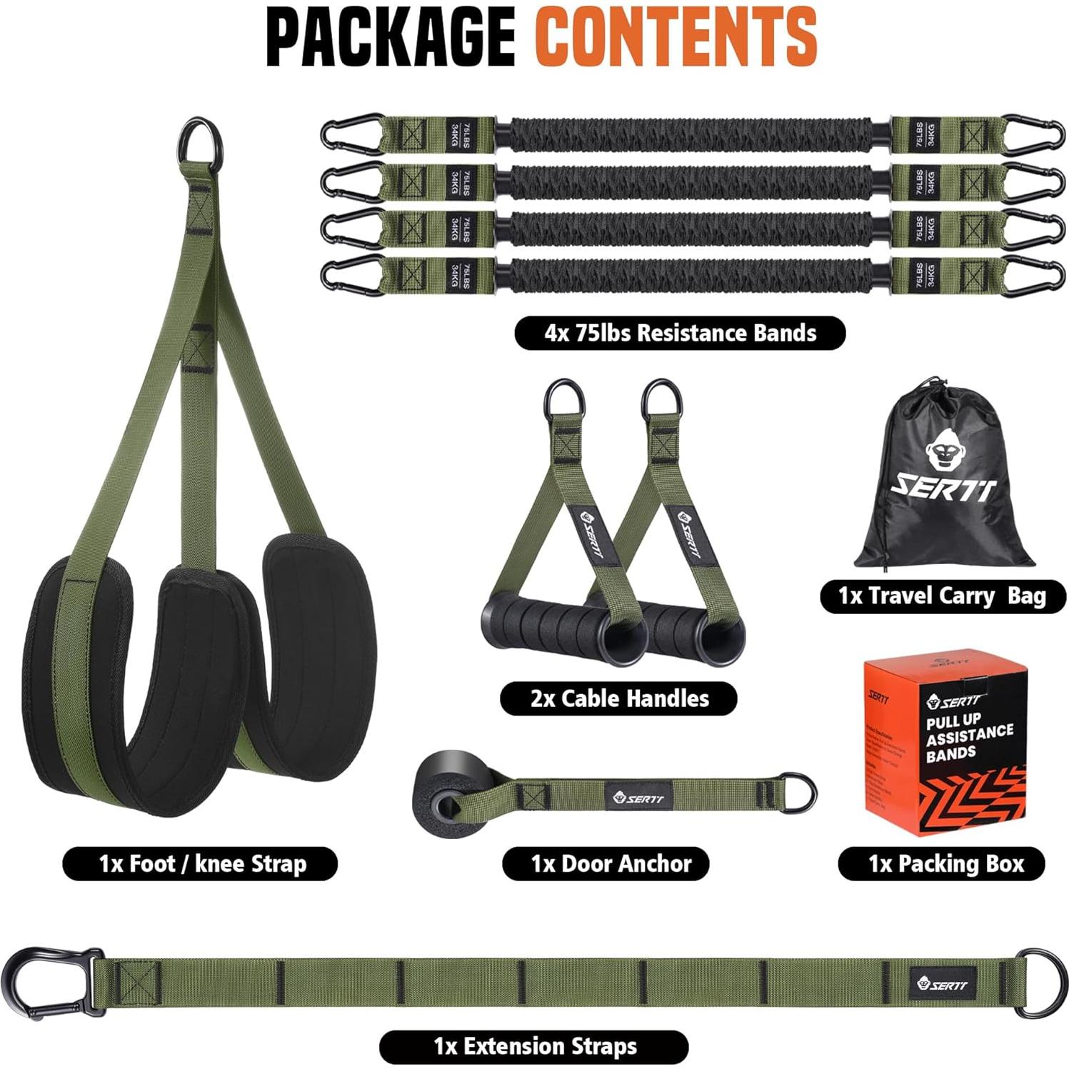 Bandas de Asistencia para Dominadas SERTT 4 Niveles 136 kg