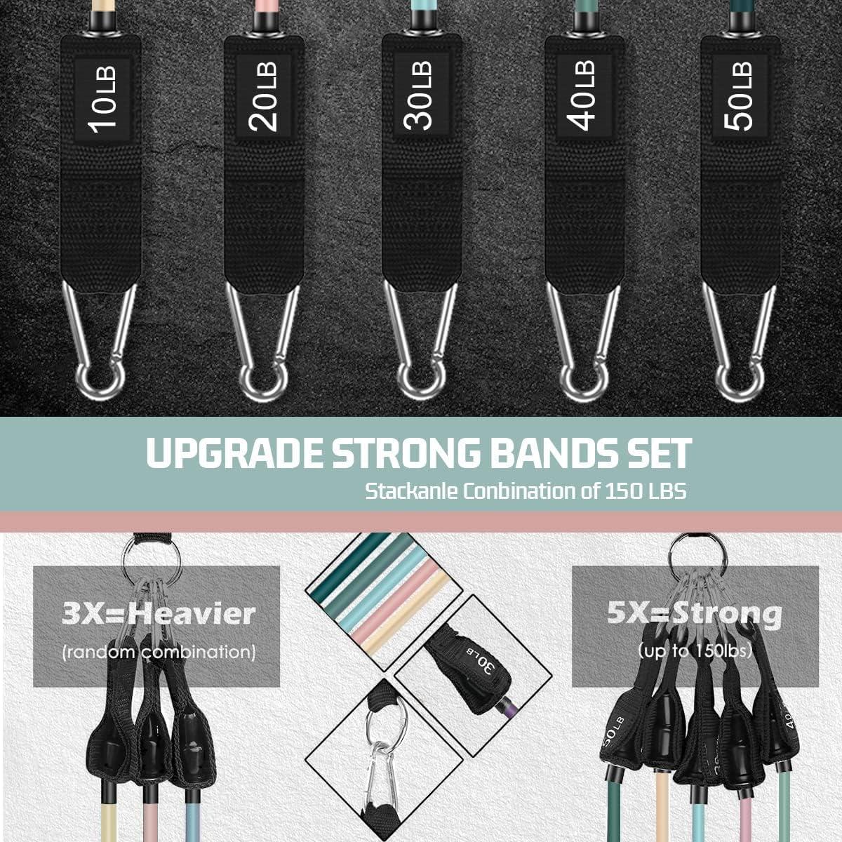 Bandas de Resistencia VEICK 150LBS con Mangos y Accesorios