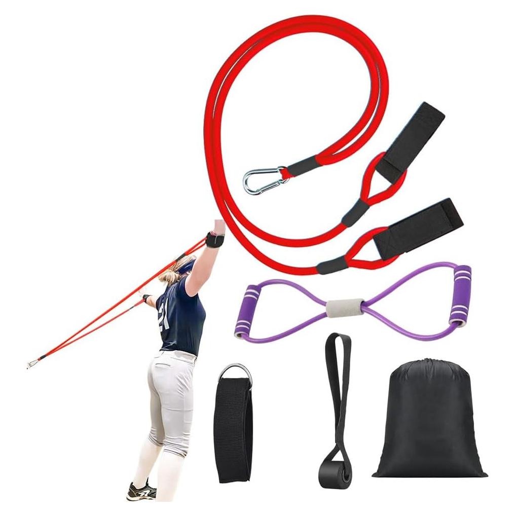 Baseball Softball Resistance Training Bands - Pitching Trainer and Arm Trainer for Pitching Arm Strength Throwing Warm up Stretching