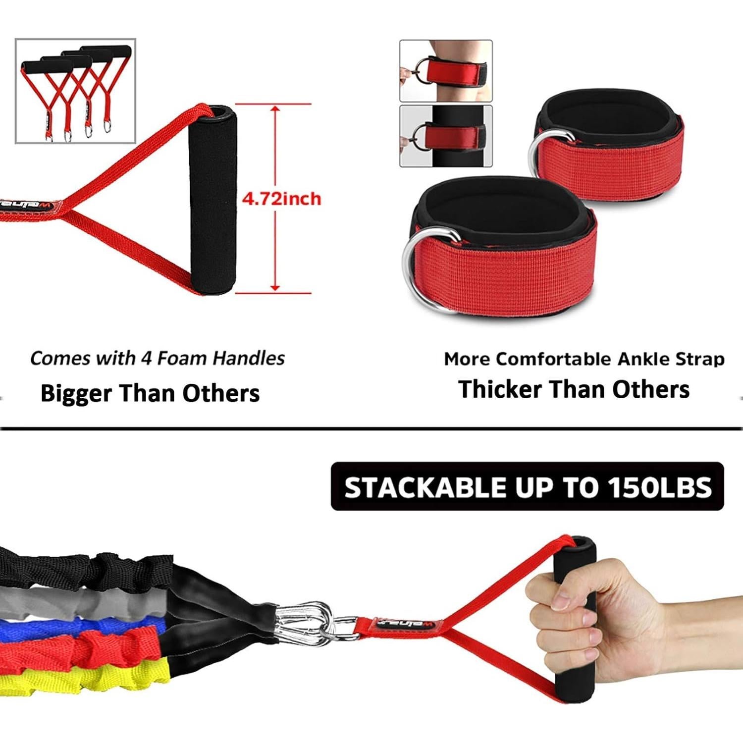 Set de Bandas de Resistencia SUPALAK 15 Piezas 20-40lbs