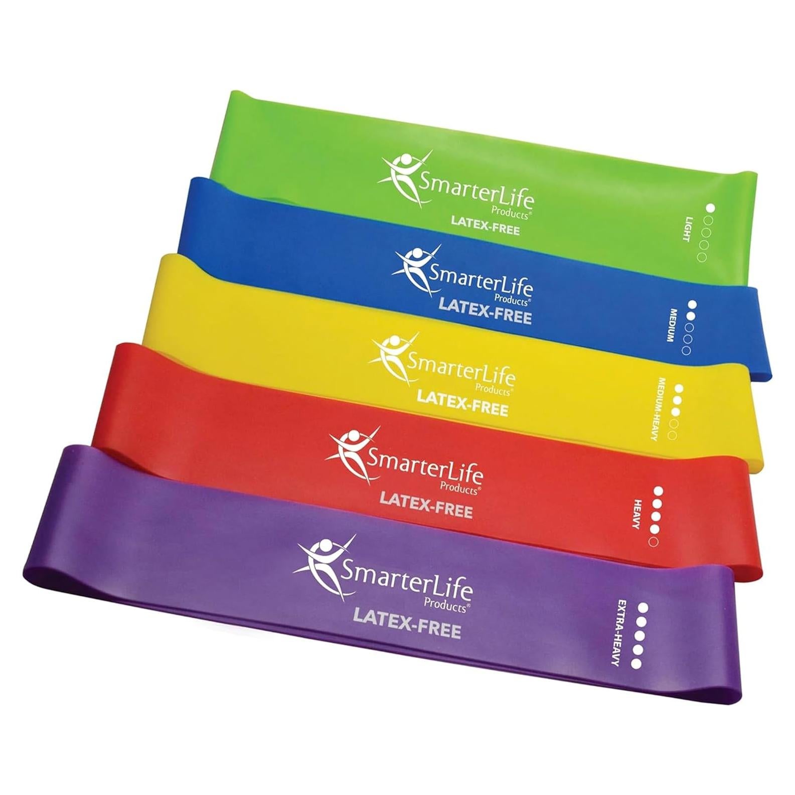 Bandas de Resistencia SmarterLife - 5 Niveles, Sin Látex, 204g
