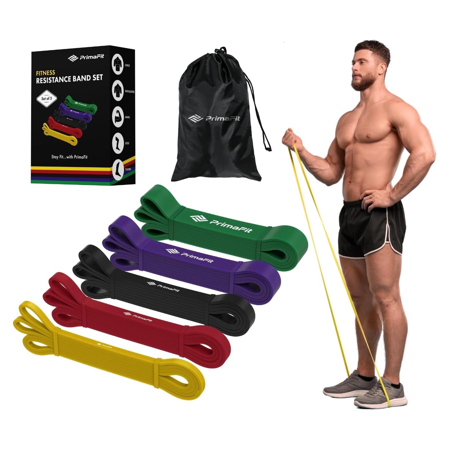 Bandas de Resistencia PrimaFit 5-Pack - Entrenamiento y Estiramiento