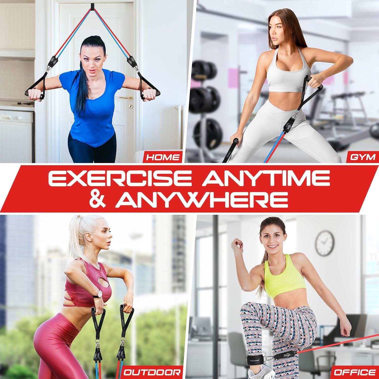 Bandas de Resistencia RENRANRING 68 kg con Mangos - 5 Niveles