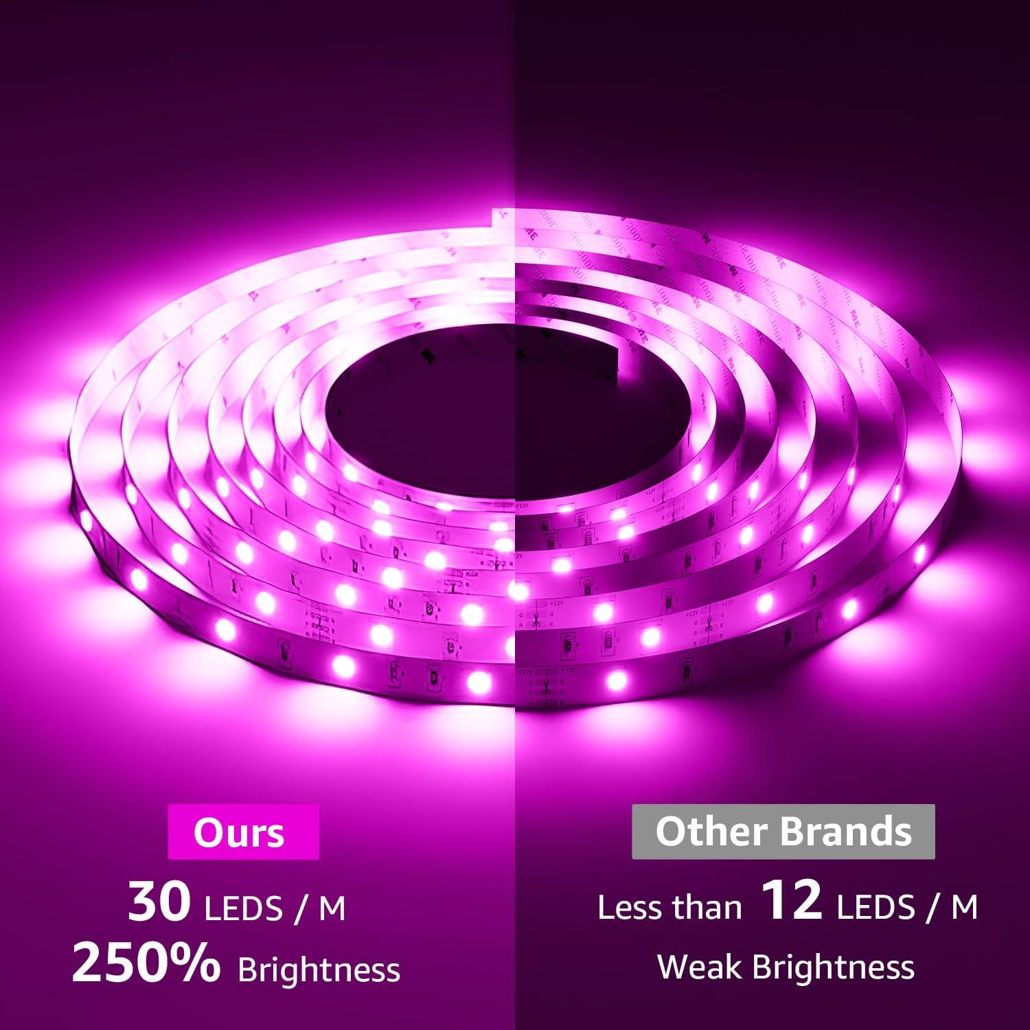 Luces LED de Tira Lepro 15,24m RGB con Control Remoto