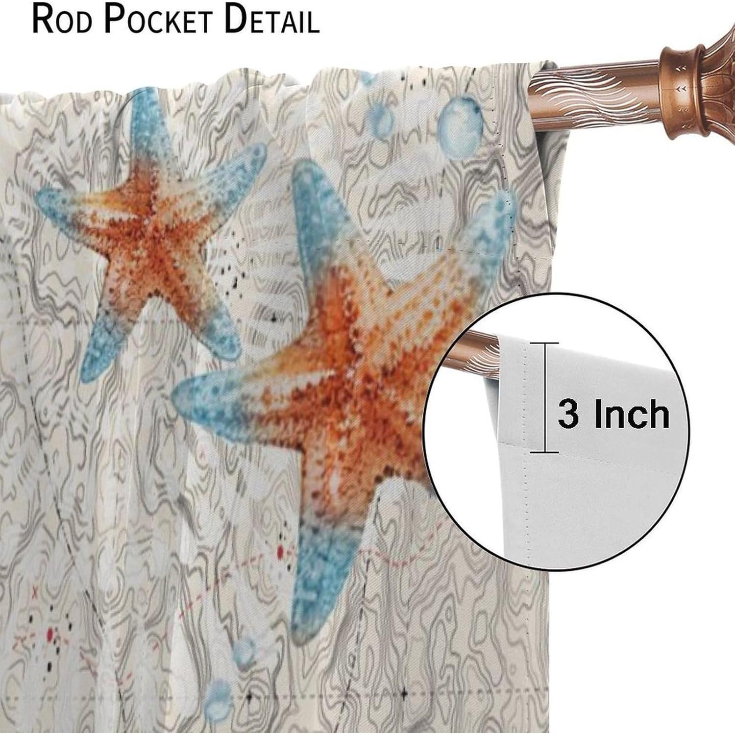 Cortinas Oscurecimiento AAVEUP 2 Paneles 106x213 cm Tortugas