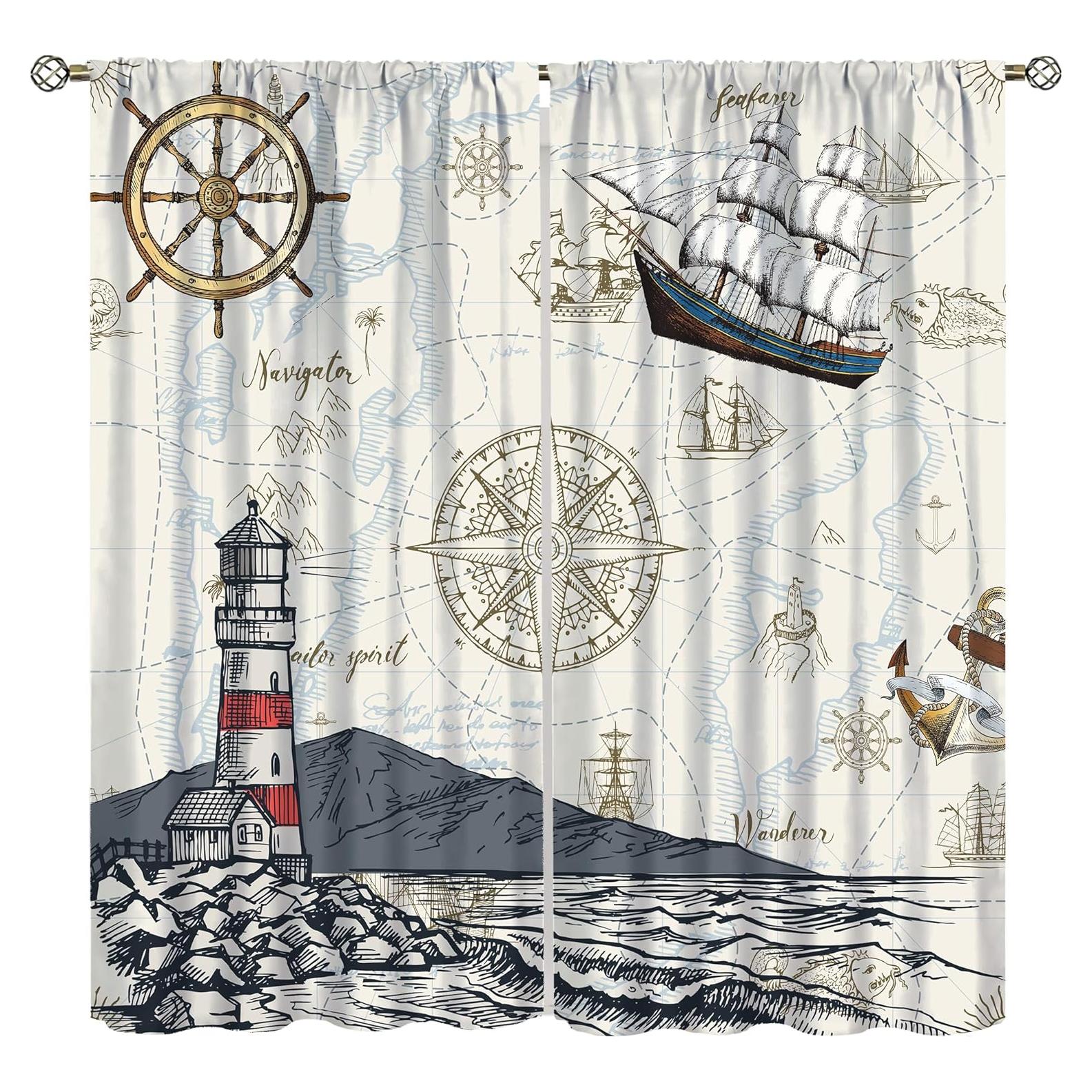 Cortinas Náuticas AAVEUP 2 Paneles 106x213 cm Blackout