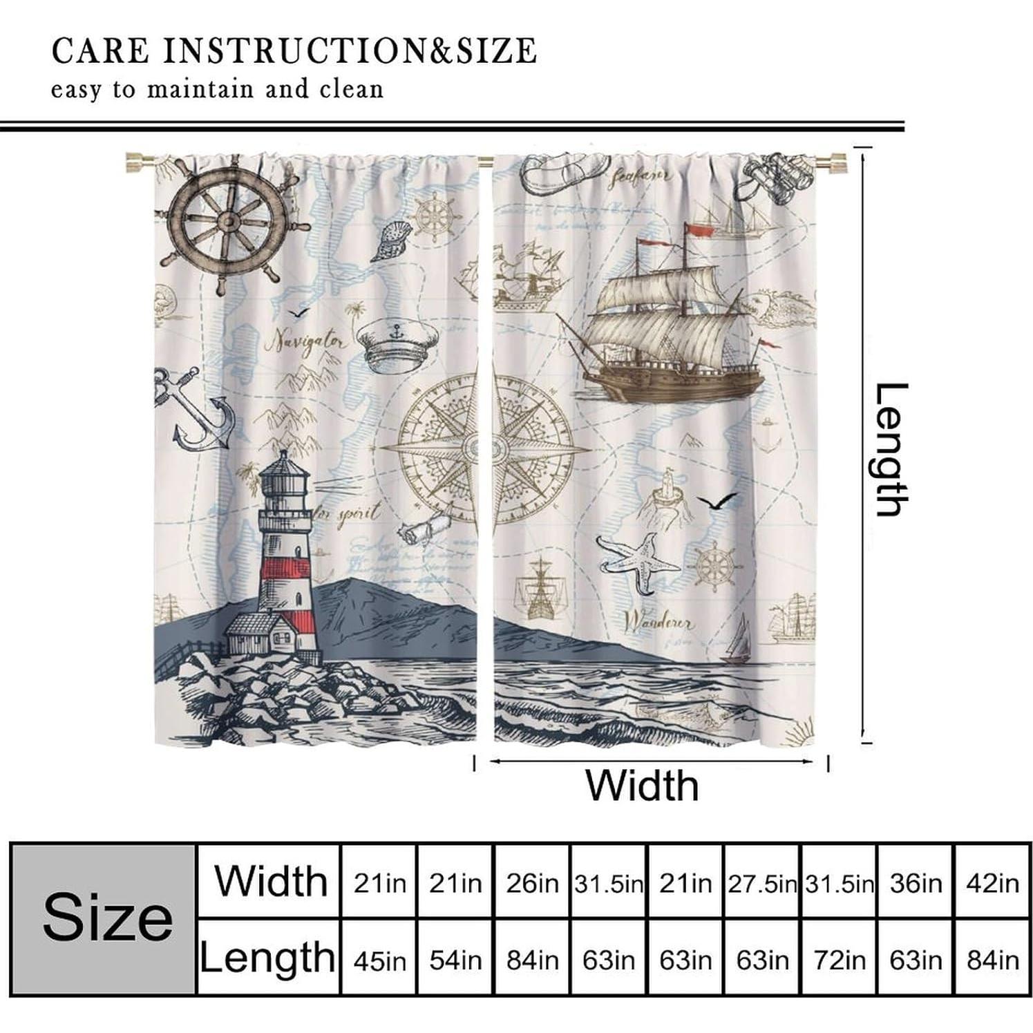 Cortinas Náuticas AAVEUP 2 Paneles 106x213 cm Blackout