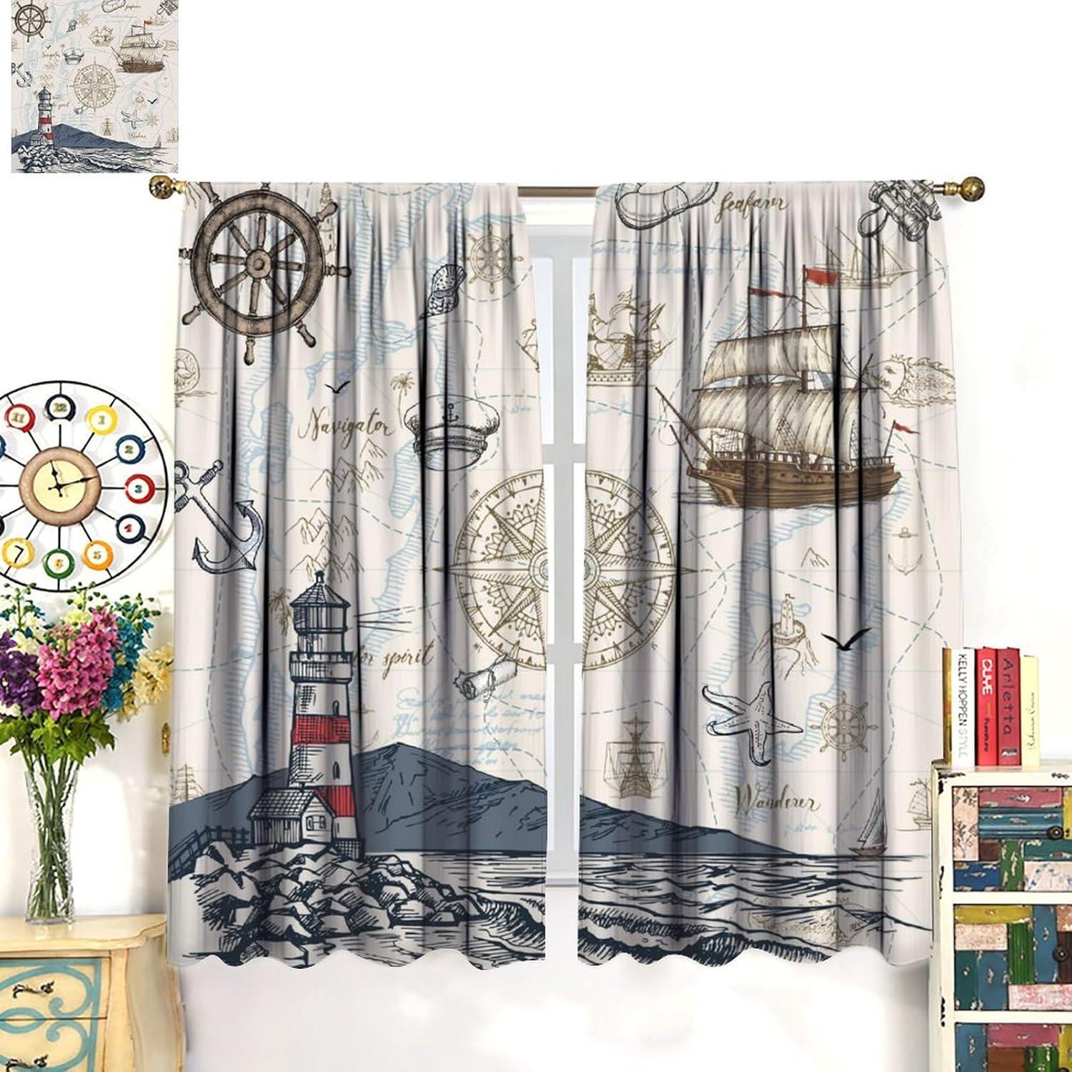 Cortinas Náuticas AAVEUP 2 Paneles 106x213 cm Blackout