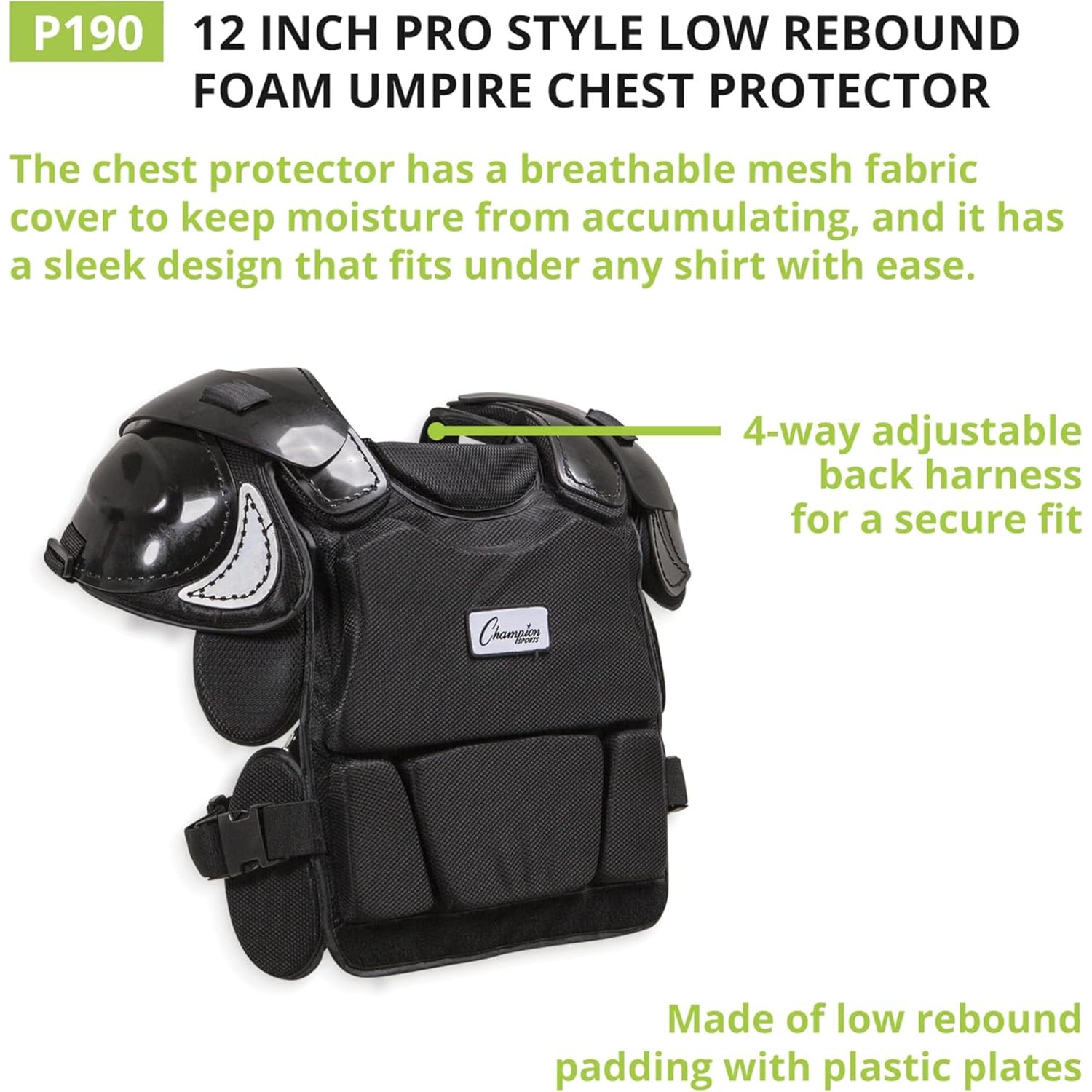 Protector de Pecho Champion Sports 30.48 cm Espuma Negro