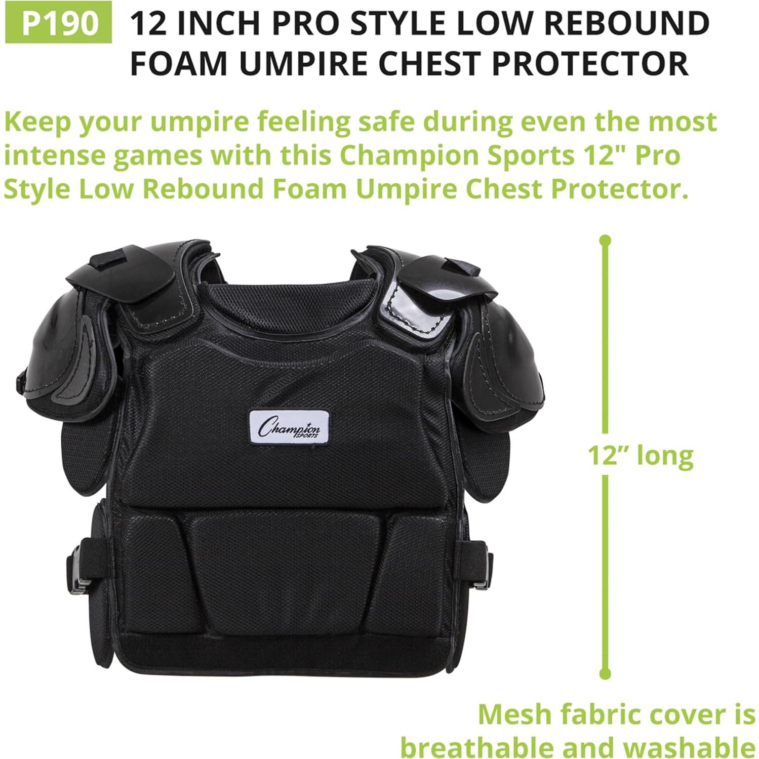 Protector de Pecho Champion Sports 30.48 cm Espuma Negro