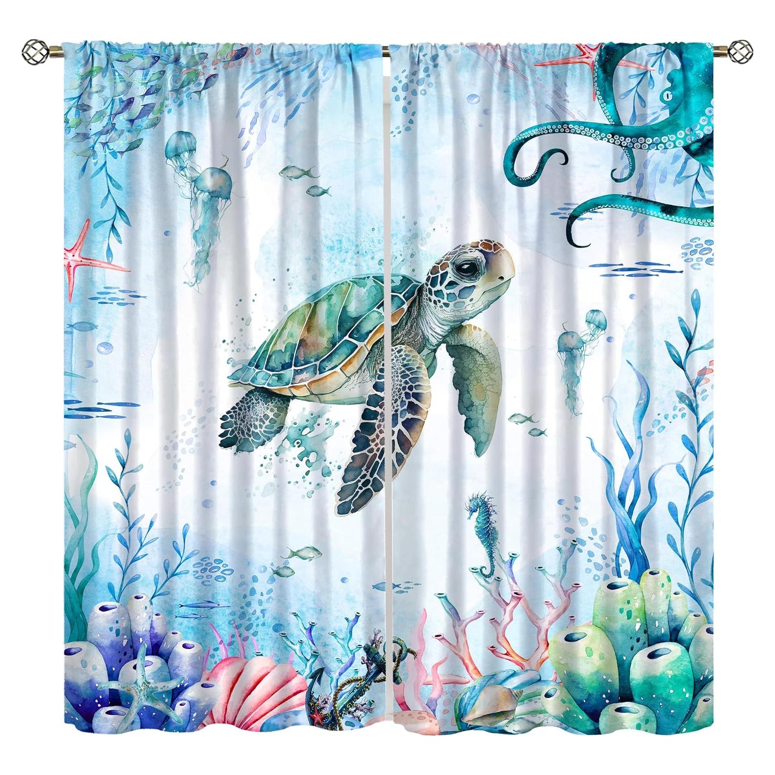 Cortinas AAVEUP Nauticas 2 Paneles 54x113cm Decorativas