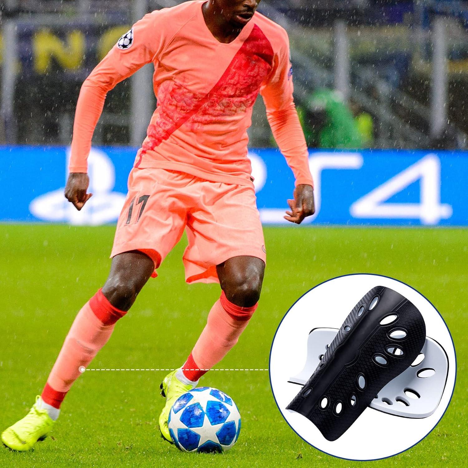 Espinilleras de Fútbol ANCIRS para Niños - Azul y Negro