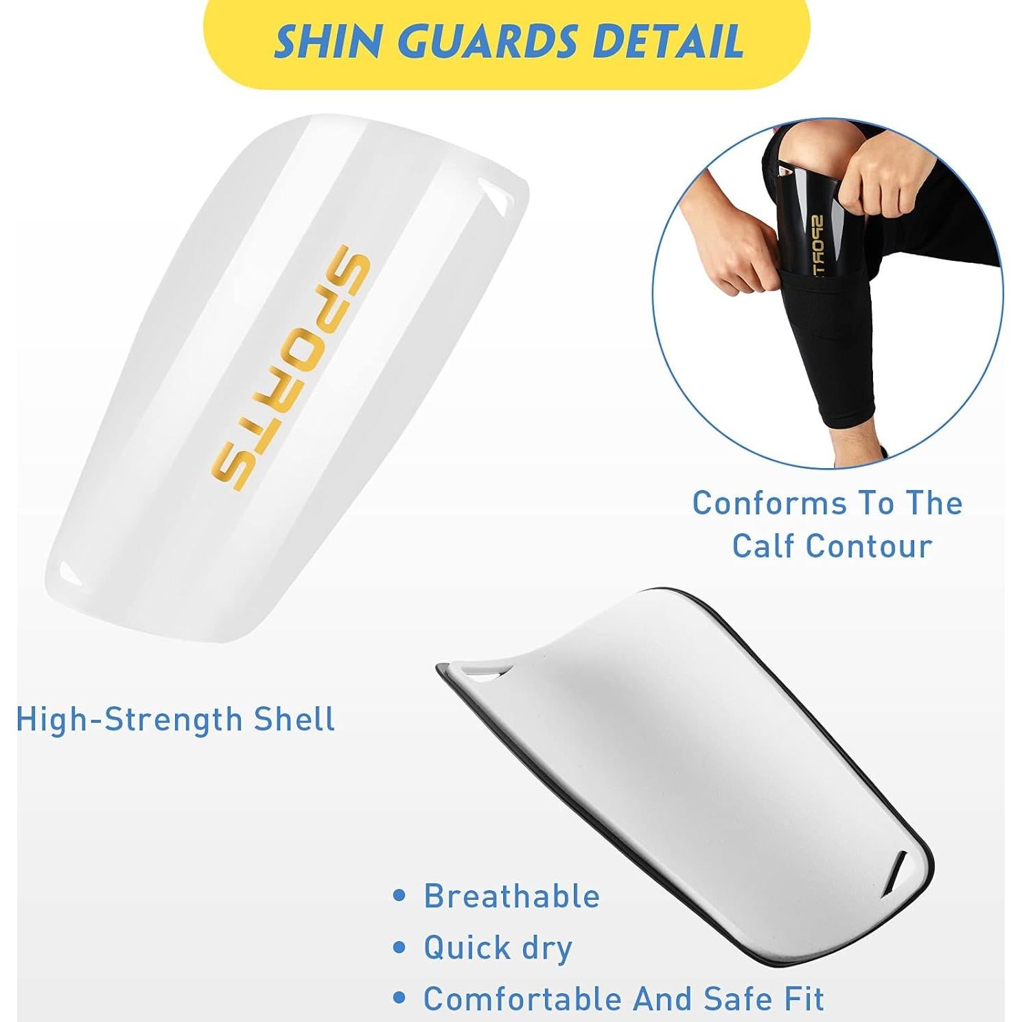 Espinilleras de Fútbol Sumind WW4774 Adulto Joven 2 Pares