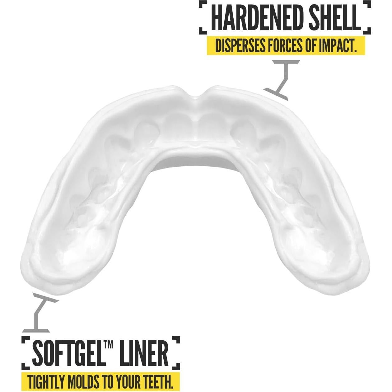 Protector Bucal NXTRND Rush para Boxeo - Colmillos Negros y Blancos