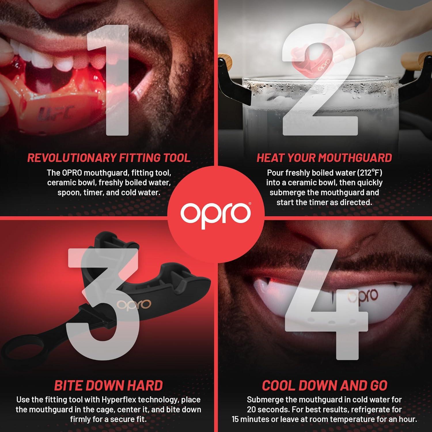 Protector Bucal OPRO Nivel Bronce Adulto UFC Rojo - Ajuste Personalizado