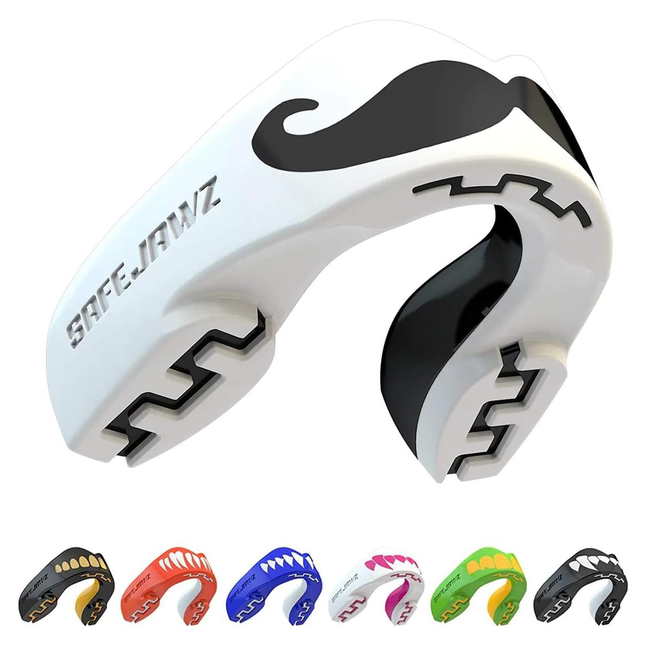 Protector Bucal SafeJawz Sports Fangz Negro Doble Capa para Deportes