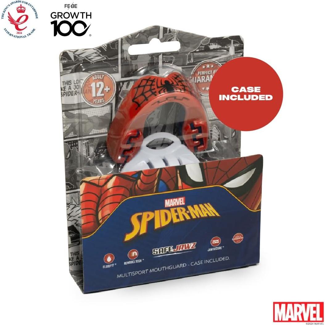 Protector Bucal Deportivo Safejawz Spider-Man Doble Capa Adulto