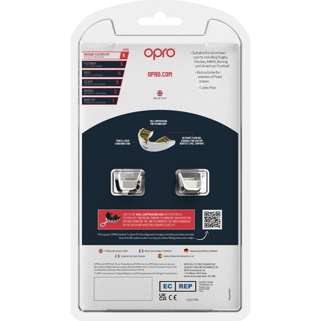 Protector Bucal Personalizado OPRO Adulto Camo Plateado 22x12cm