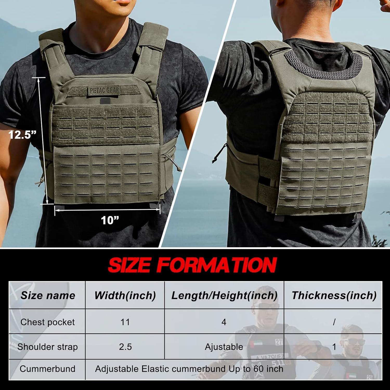 Chaleco Táctico con Peso Ajustable PETAC GEAR - Fitness 9.07 kg