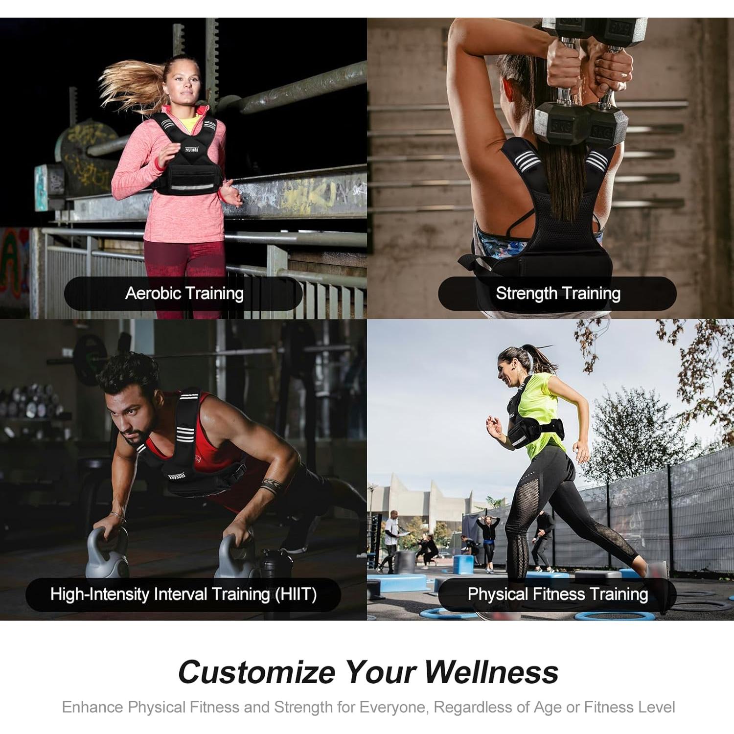 Chaleco con peso ajustable Feyachi 1.4kg a 5.4kg para entrenamiento