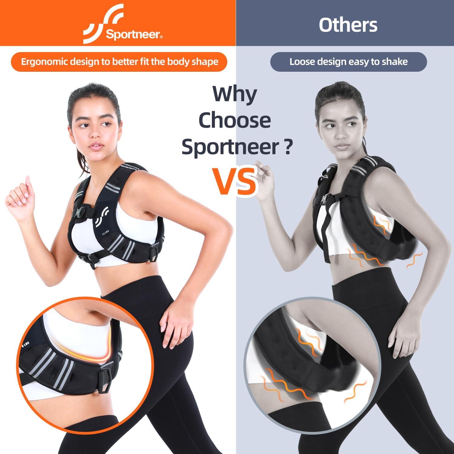 Chaleco con peso Sportneer 3.6kg para entrenamiento fitness