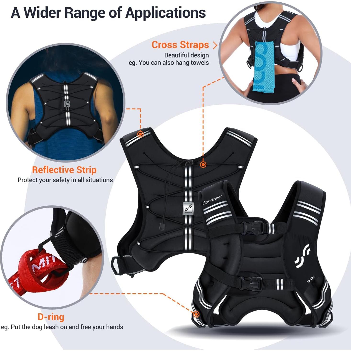 Chaleco con peso Sportneer 3.6kg para entrenamiento fitness