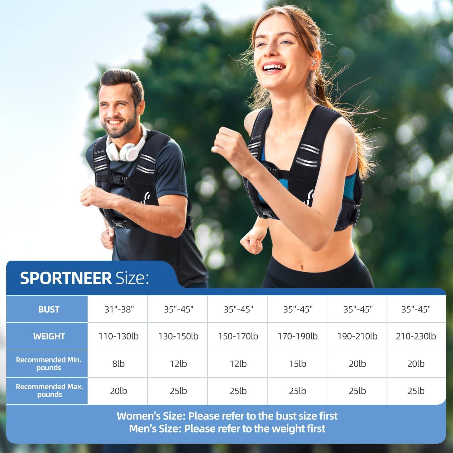 Chaleco con peso Sportneer 3.6kg para entrenamiento fitness