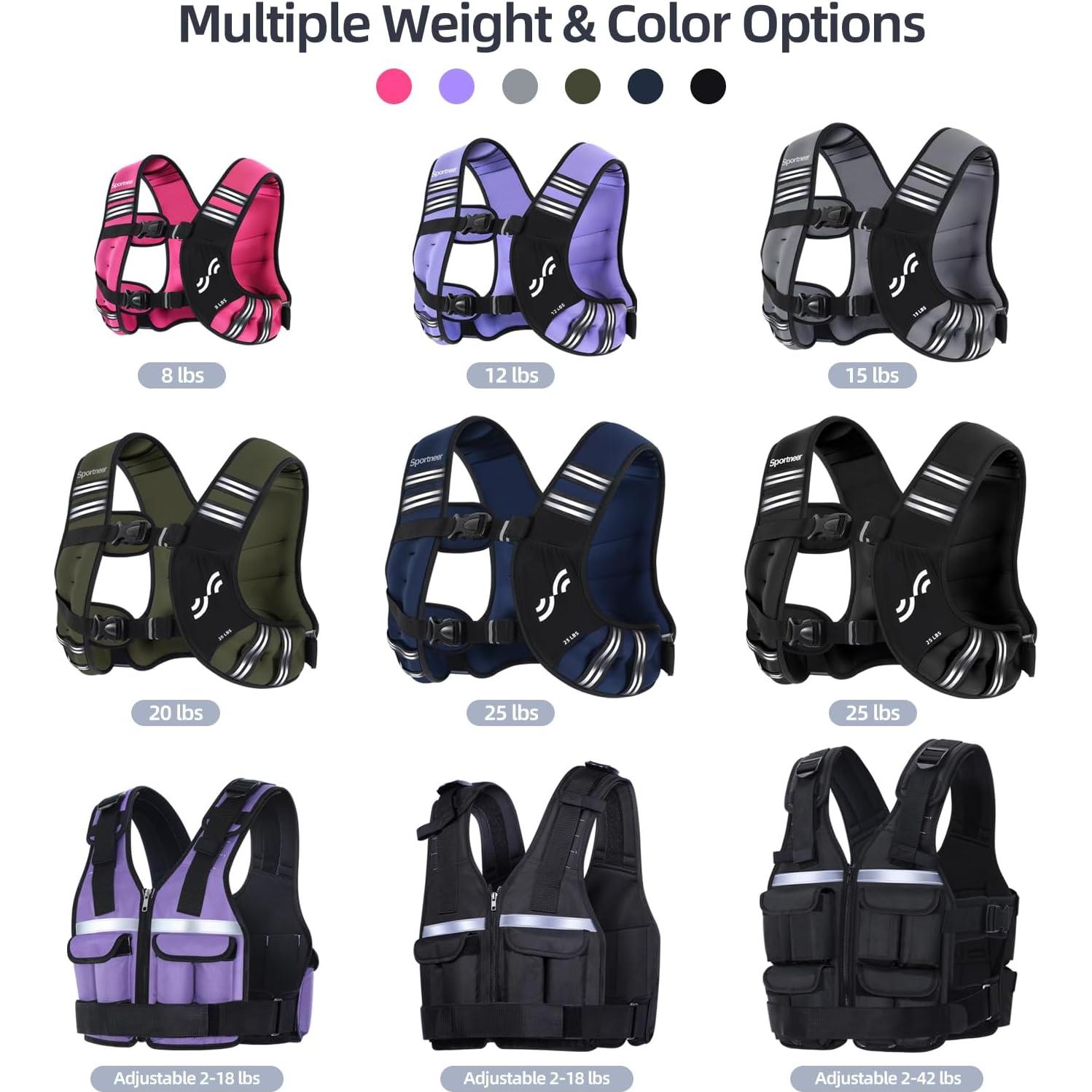 Chaleco con peso Sportneer 3.6kg para entrenamiento fitness