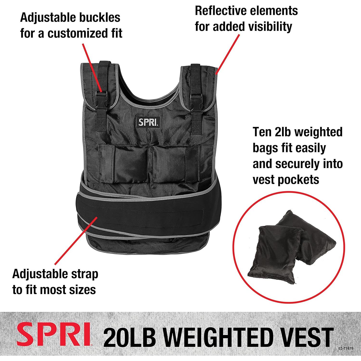 Chaleco con peso SPRI 9 kg ajustable para entrenamiento