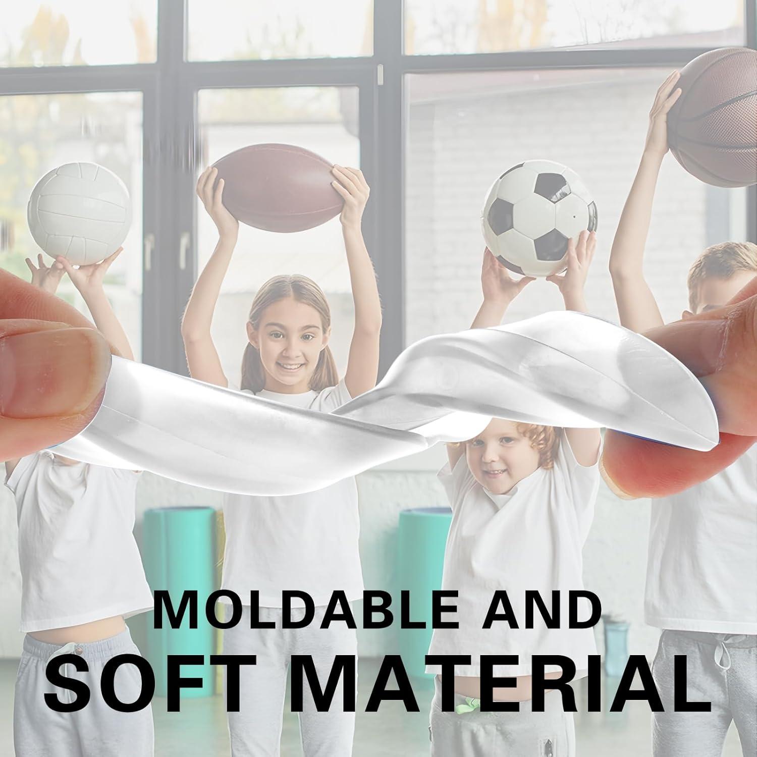 5 Protectores Bucales Deportivos Transparentes Ptwola 6.5x3.5cm