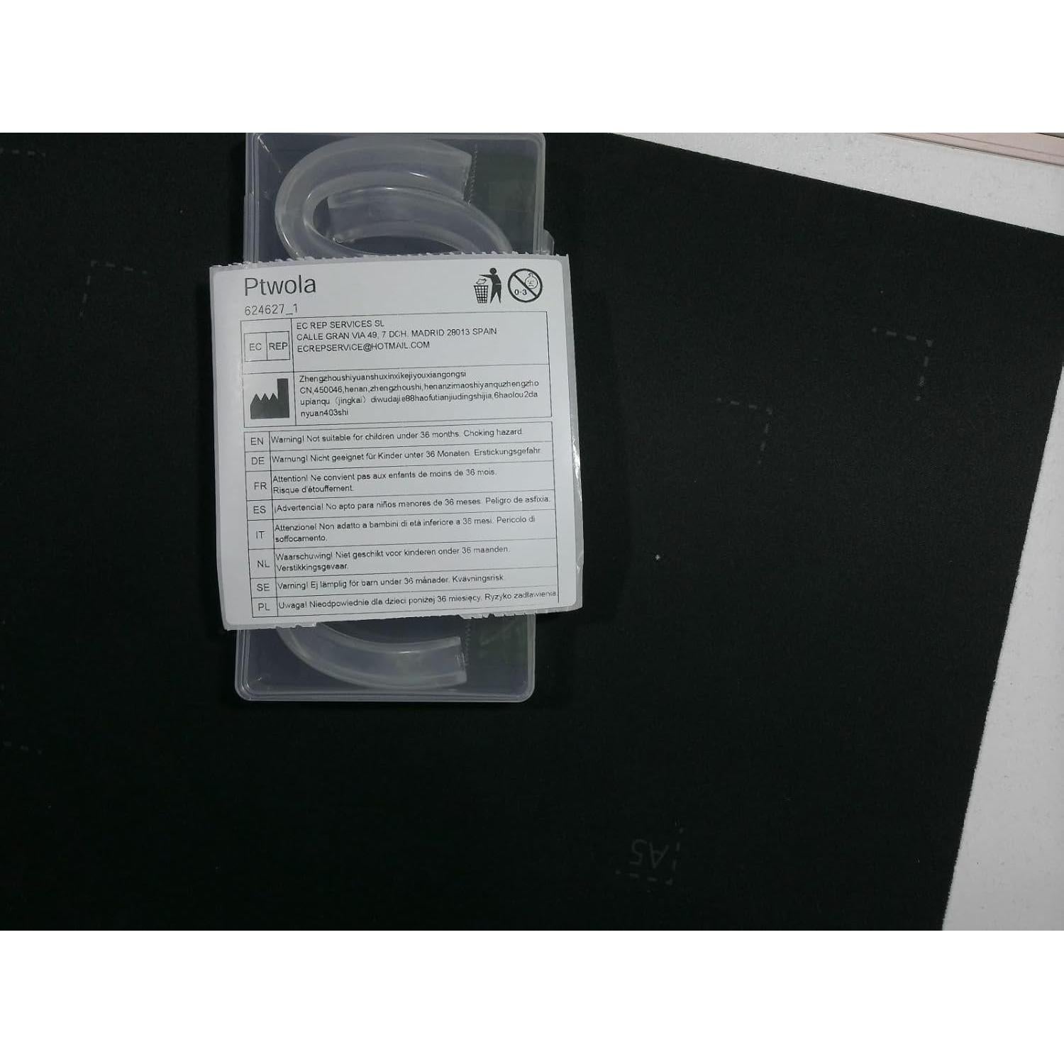 5 Protectores Bucales Deportivos Transparentes Ptwola 6.5x3.5cm