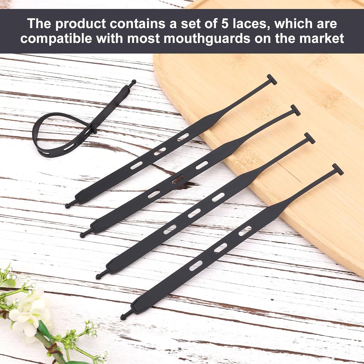 5 Correas de Protector Bucal Universal Gosknor - Negro 18.1cm