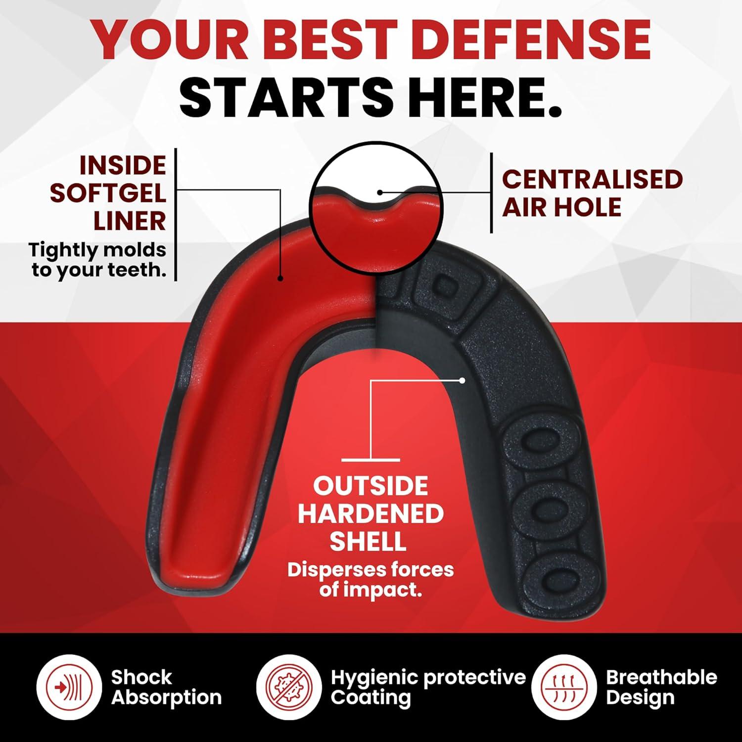 Protector Bucal Safe Grin para Boxeo y MMA - Negro Adulto