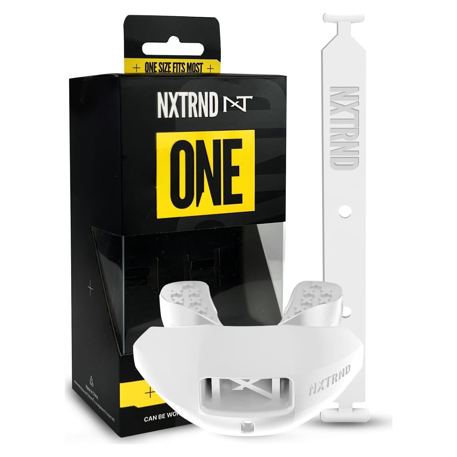 Protector Bucal de Fútbol Nxtrnd One Blanco con Correa