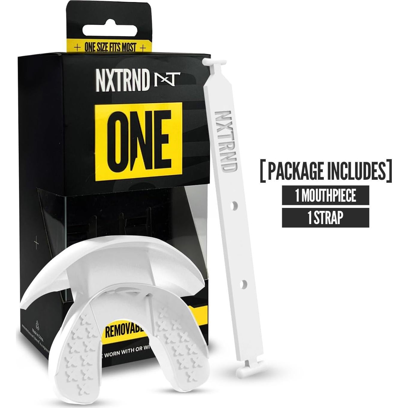 Protector Bucal de Fútbol Nxtrnd One Blanco con Correa