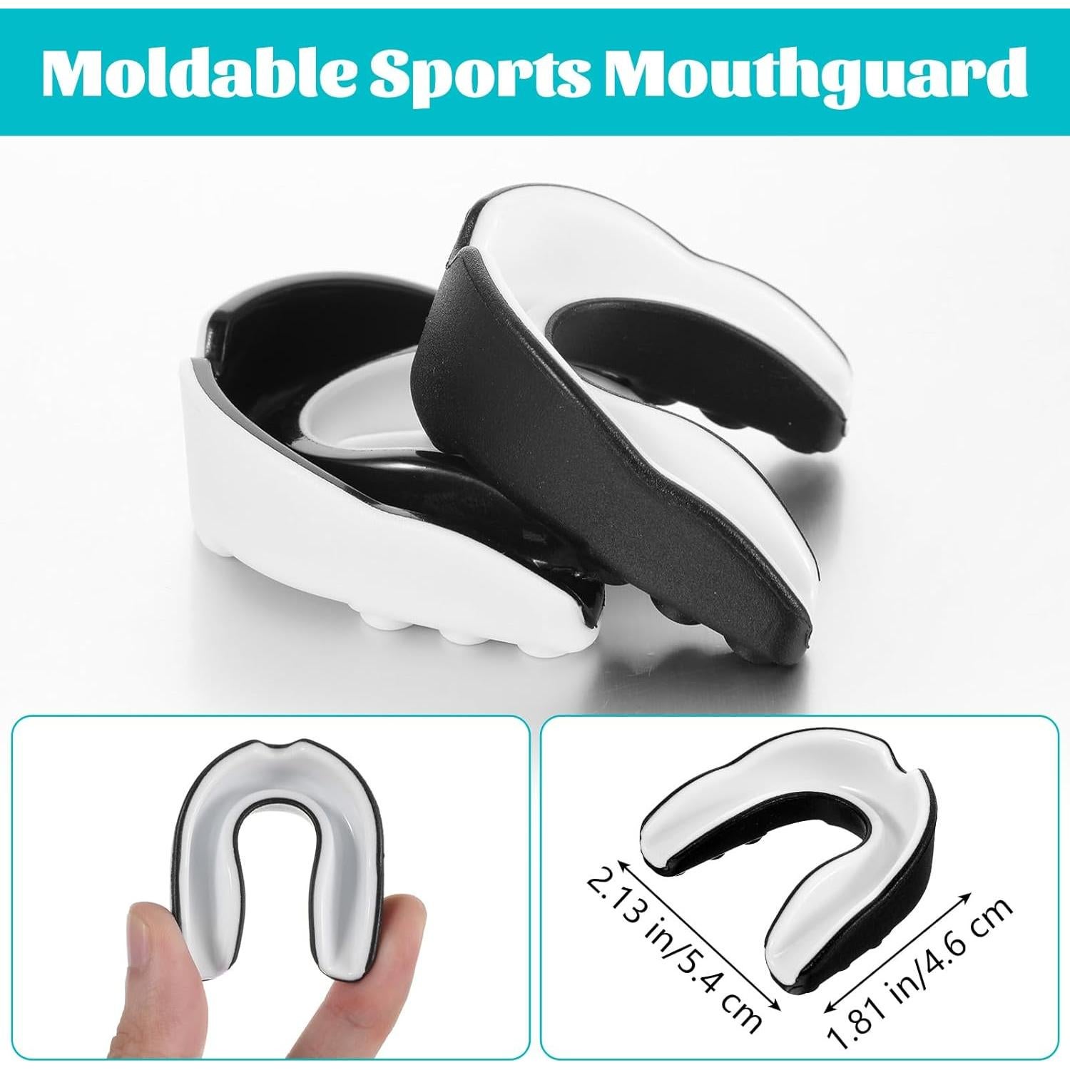 Protector Bucal Deportivo Gjinxi para Frenos - 2 Pcs Negro y Blanco