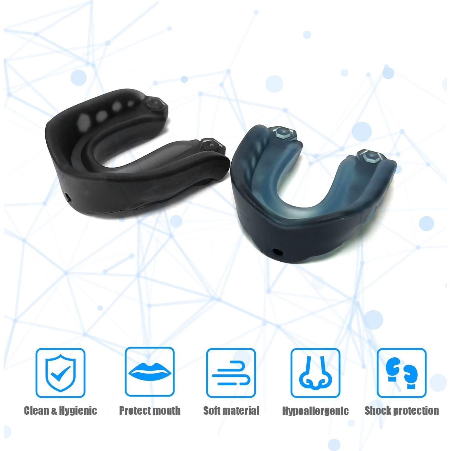 Protector Bucal Deportivo Ordbuum para Fútbol y Más - Azul y Negro