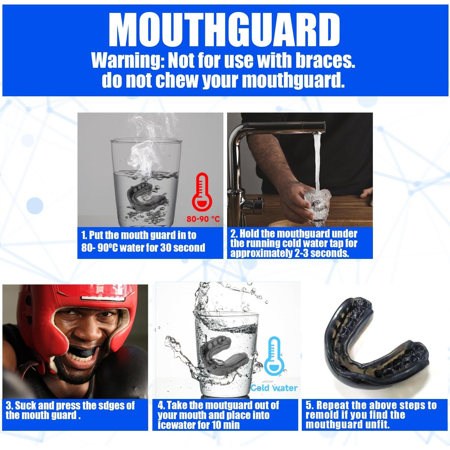 Protector Bucal Deportivo Ordbuum para Fútbol y Más - Azul y Negro