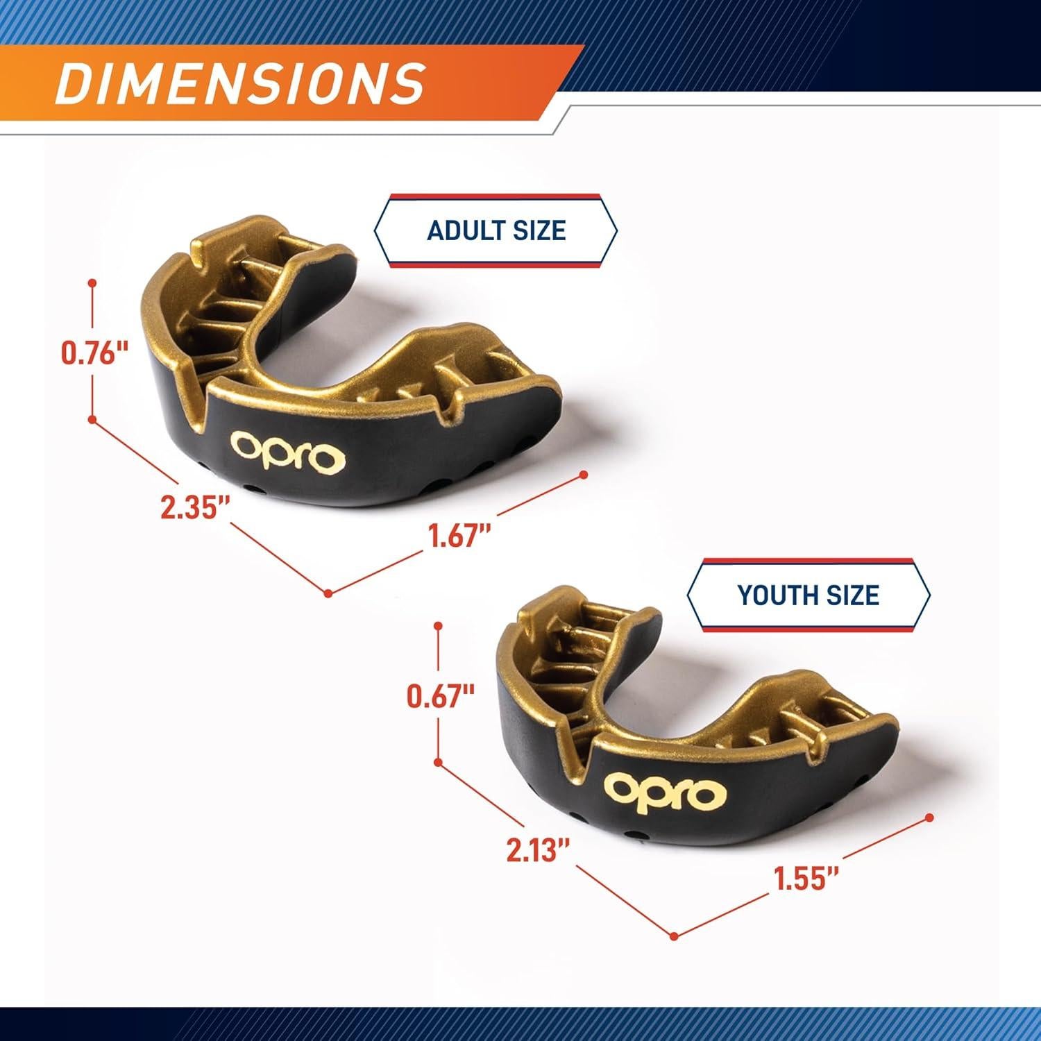 Protector Bucal Deportivo OPRO Marcy Adulto Negro - Ajuste Personalizado